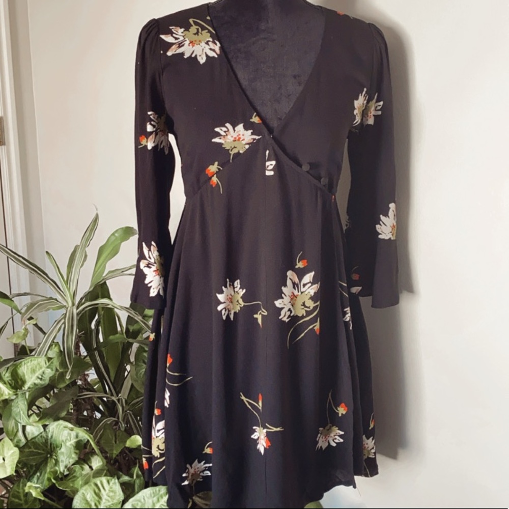 Free People 3/4 Sleeve mini Dress - Picture 4 of 7